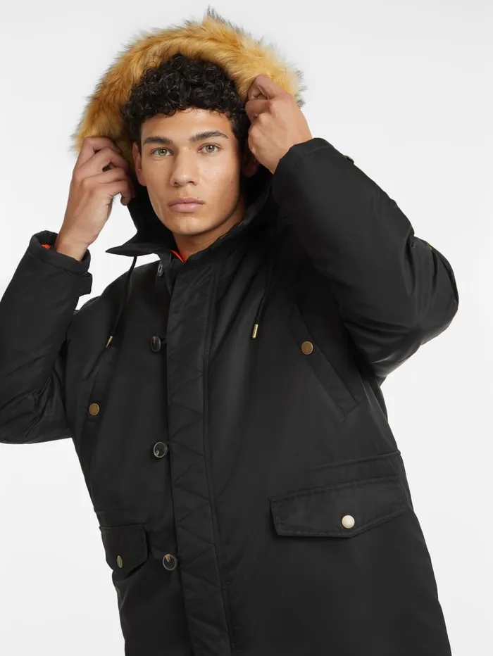 GUESS Jackets and Coats Hooded Nylon Parka Green 8211 Men
