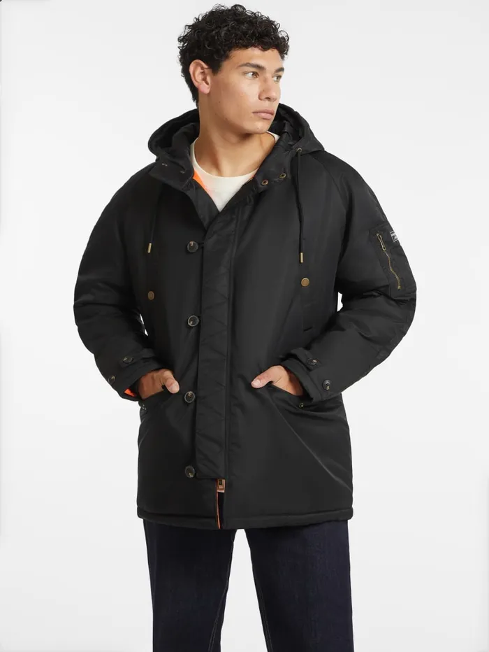 GUESS Jackets and Coats Hooded Nylon Parka Green 8211 Men