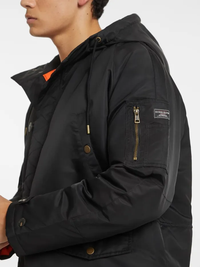 GUESS Jackets and Coats Hooded Nylon Parka Green 8211 Men