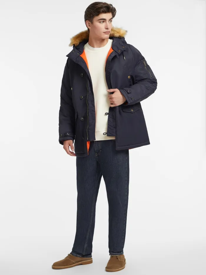 GUESS Jackets and Coats Hooded Nylon Parka Green 8211 Men