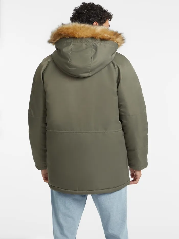 GUESS Jackets and Coats Hooded Nylon Parka Green 8211 Men