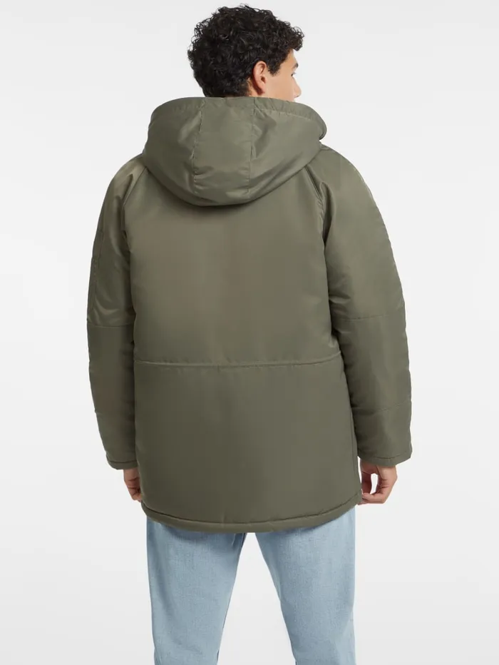 GUESS Jackets and Coats Hooded Nylon Parka Green 8211 Men