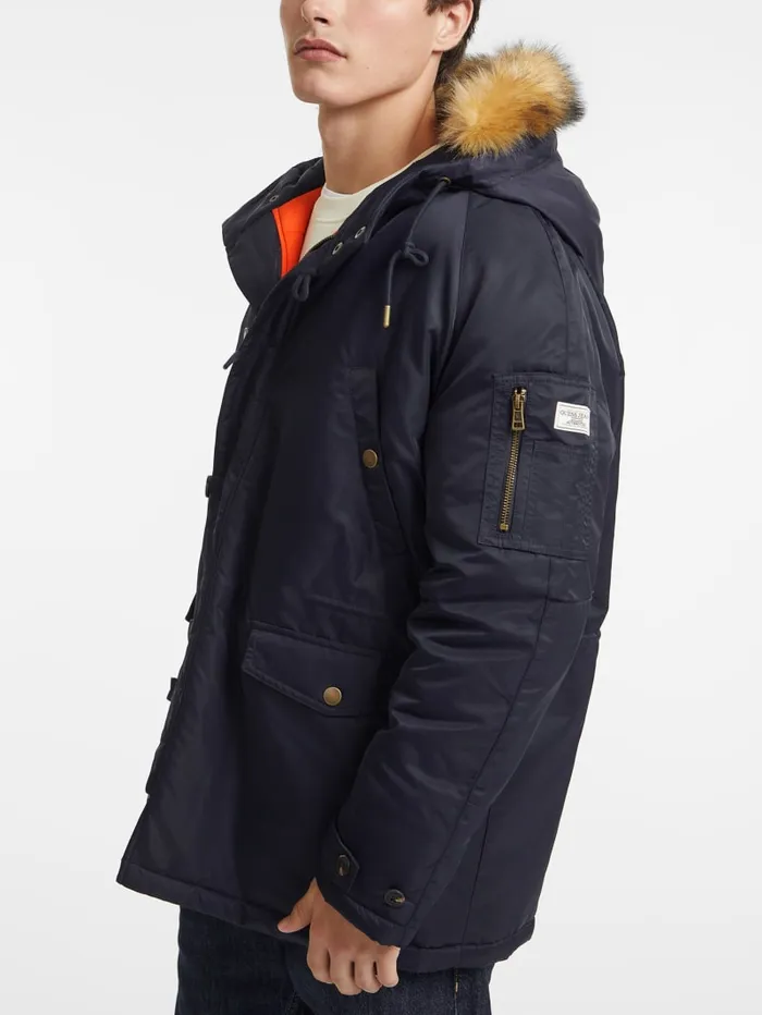 GUESS Jackets and Coats Hooded Nylon Parka Green 8211 Men