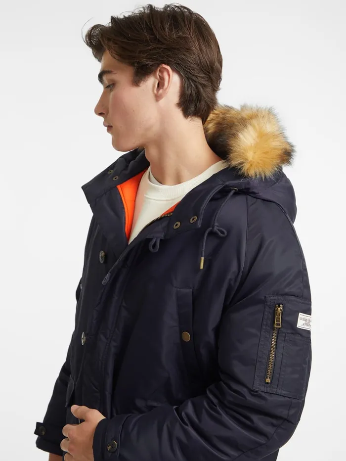 GUESS Jackets and Coats Hooded Nylon Parka Green 8211 Men