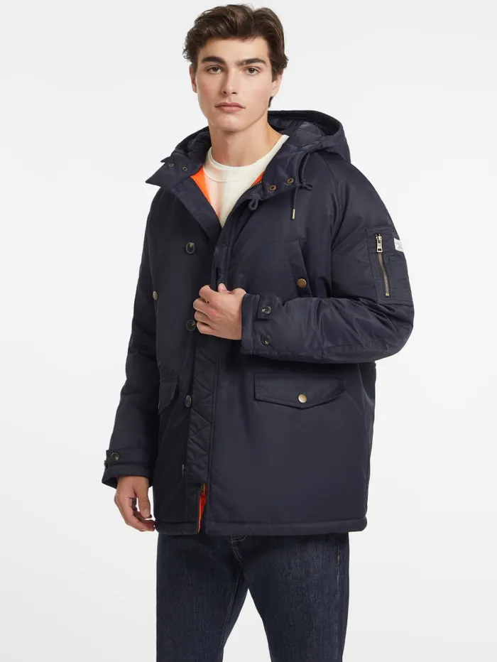 GUESS Jackets and Coats Hooded Nylon Parka Green 8211 Men