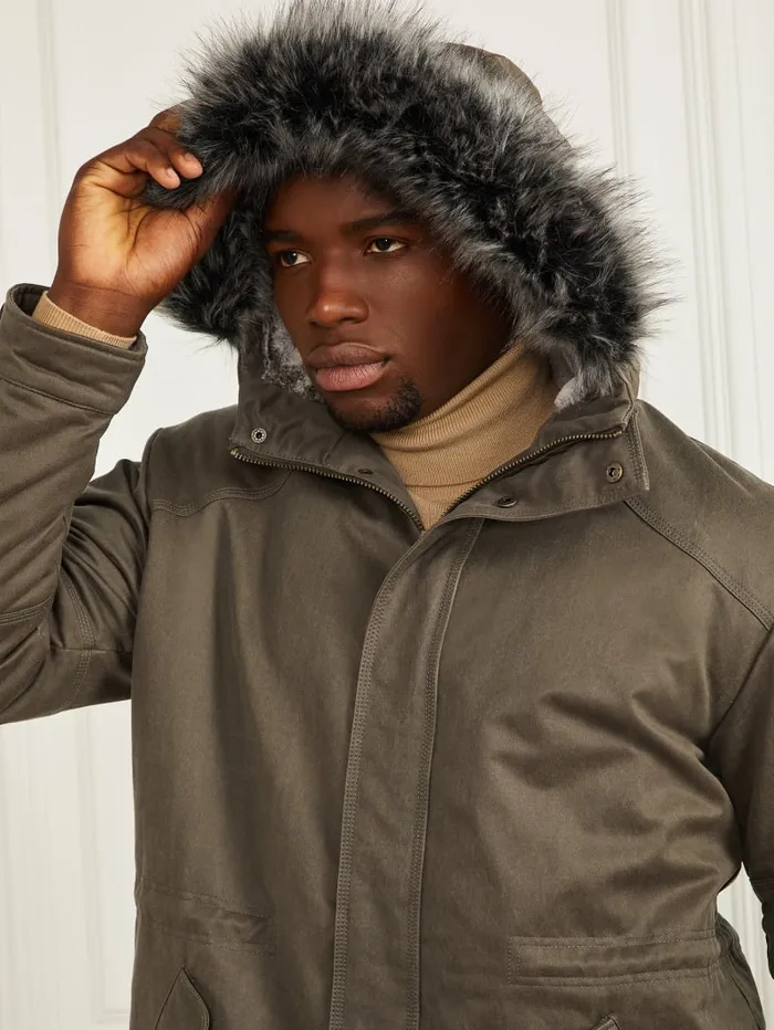 GUESS Jackets and Coats Hooded Parka Green 8211 Men