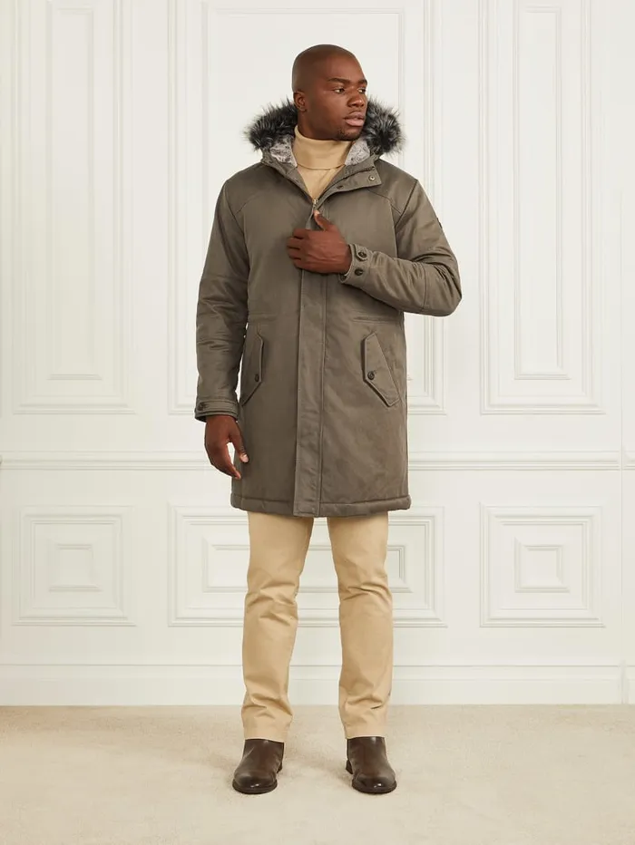 GUESS Jackets and Coats Hooded Parka Green 8211 Men