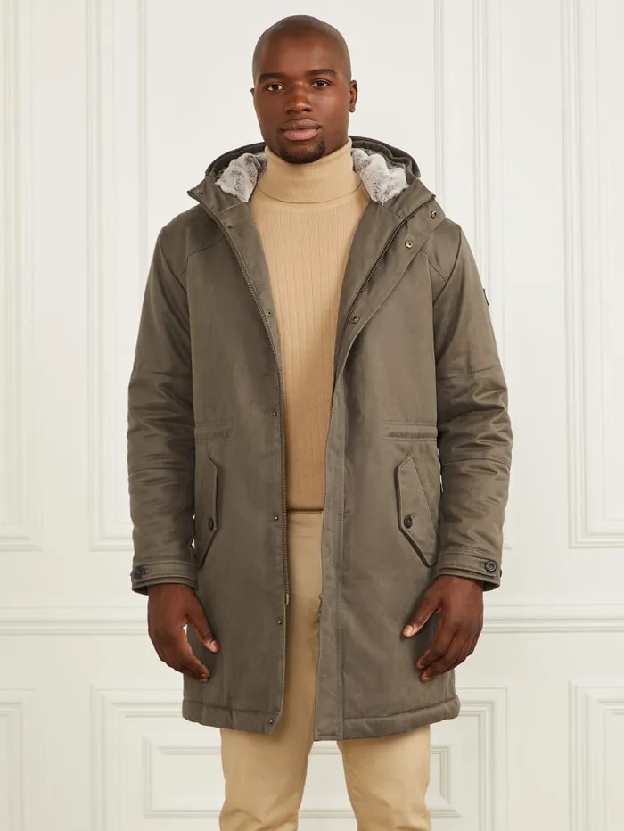 GUESS Jackets and Coats Hooded Parka Green 8211 Men