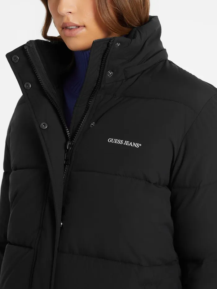 GUESS Jackets and Coats Hooded Puffer Jacket Black 8211 Women