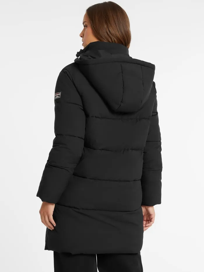 GUESS Jackets and Coats Hooded Puffer Jacket Black 8211 Women