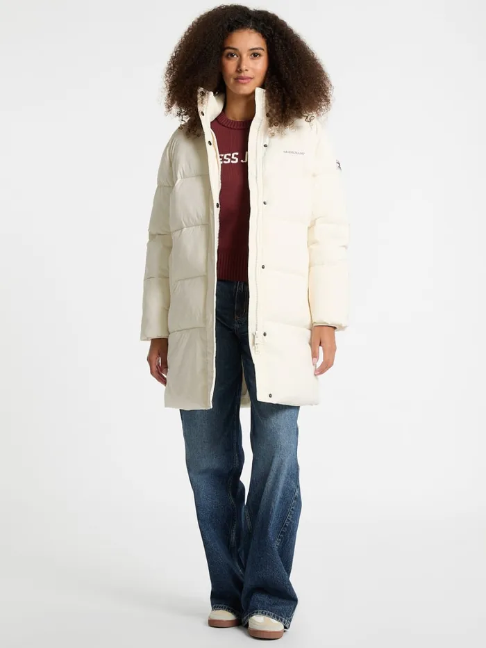 GUESS Jackets and Coats Hooded Puffer Jacket Black 8211 Women