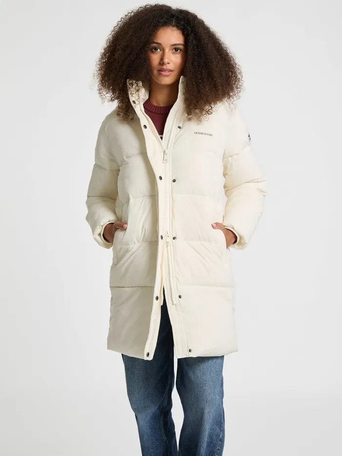 GUESS Jackets and Coats Hooded Puffer Jacket Black 8211 Women