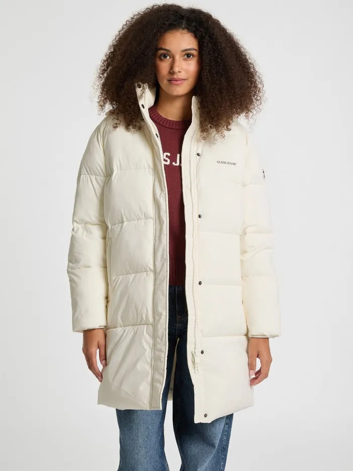 GUESS Jackets and Coats Hooded Puffer Jacket Black 8211 Women