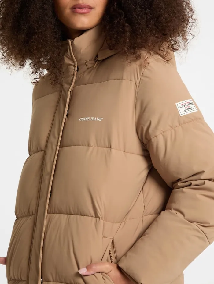 GUESS Jackets and Coats Hooded Puffer Jacket Black 8211 Women