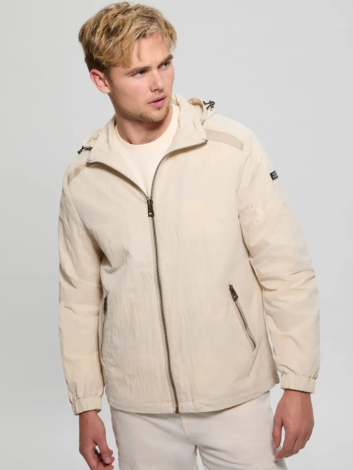 GUESS Jackets and Coats Marine Windbreaker Beige 8211 Men
