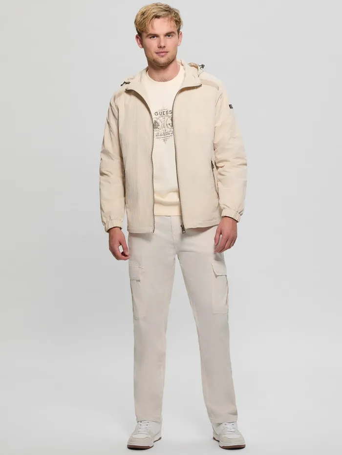 GUESS Jackets and Coats Marine Windbreaker Beige 8211 Men
