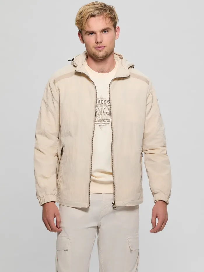 GUESS Jackets and Coats Marine Windbreaker Beige 8211 Men