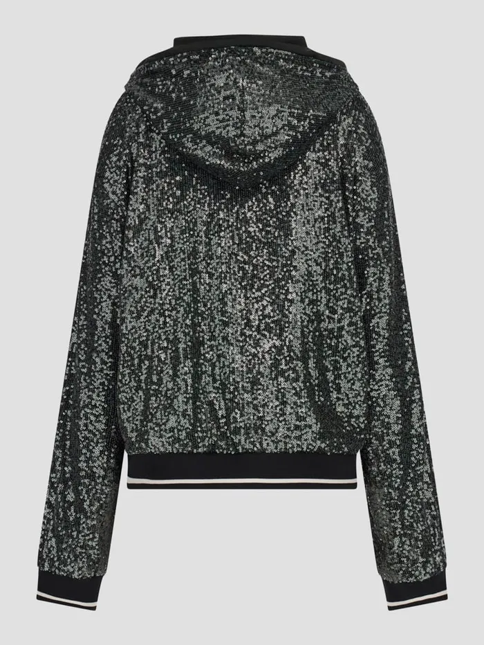 GUESS Jackets and Coats Mini Sequins ZipUp Sweatshirt Green 8211 Women