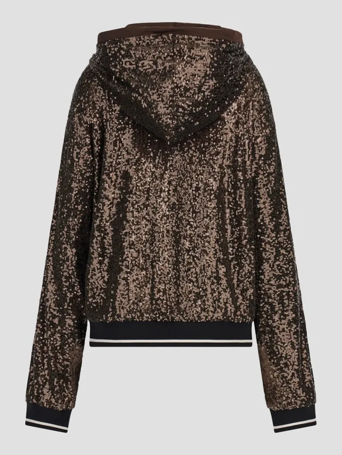 GUESS Jackets and Coats Mini Sequins ZipUp Sweatshirt Green 8211 Women