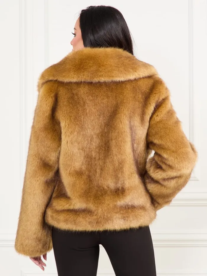 GUESS Jackets and Coats New Gwenda FauxFur Jacket Beige 8211 Women