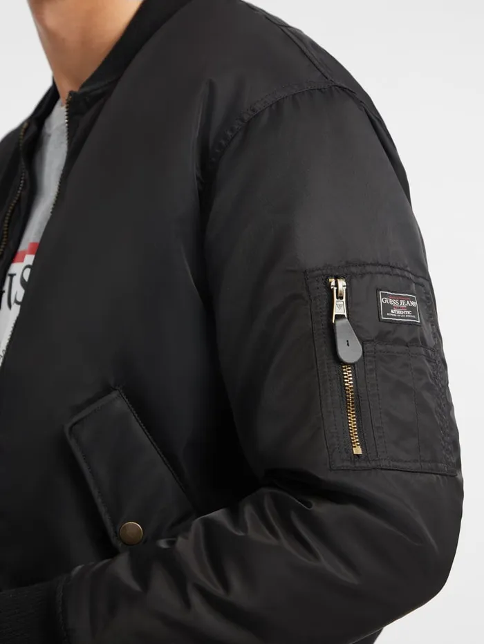 GUESS Jackets and Coats Nylon Bomber Jacket Green 8211 Men