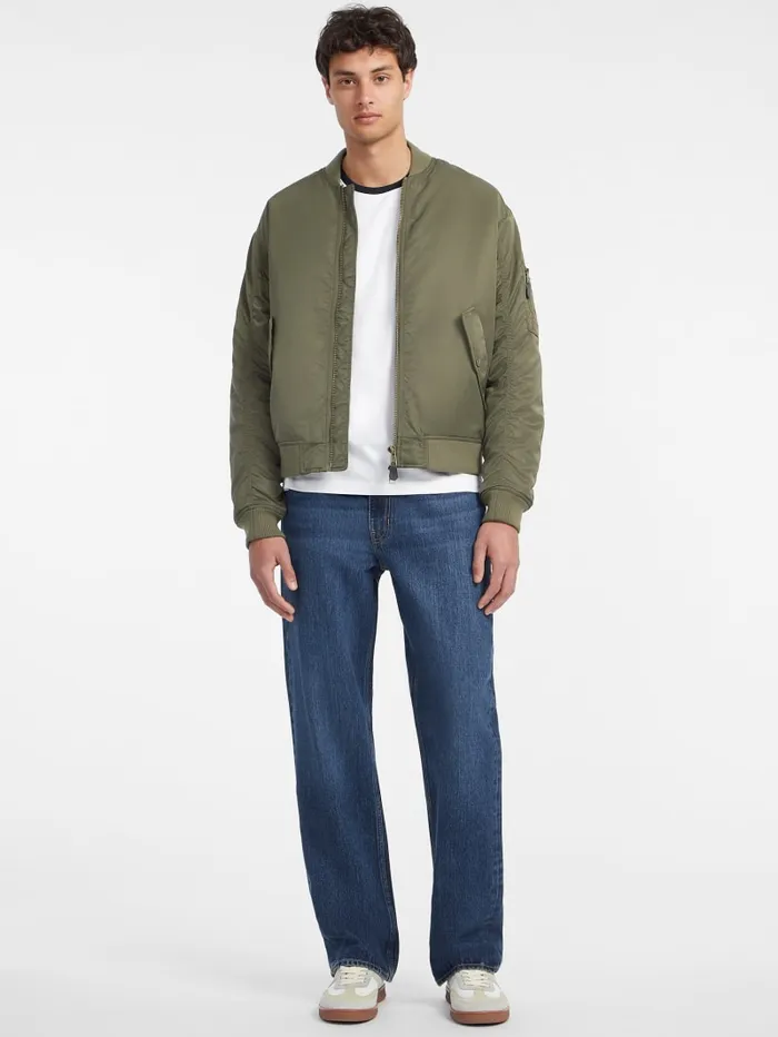 GUESS Jackets and Coats Nylon Bomber Jacket Green 8211 Men