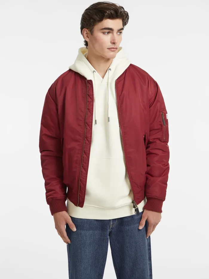 GUESS Jackets and Coats Nylon Bomber Jacket Green 8211 Men