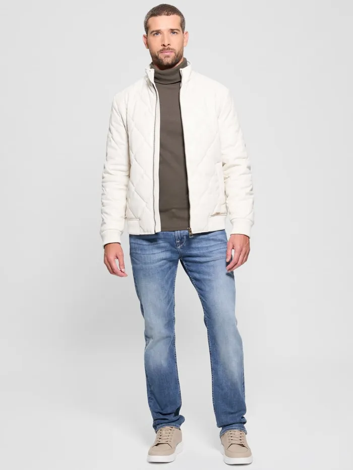 GUESS Jackets and Coats Quilted FauxLeather Jacket White 8211 Men