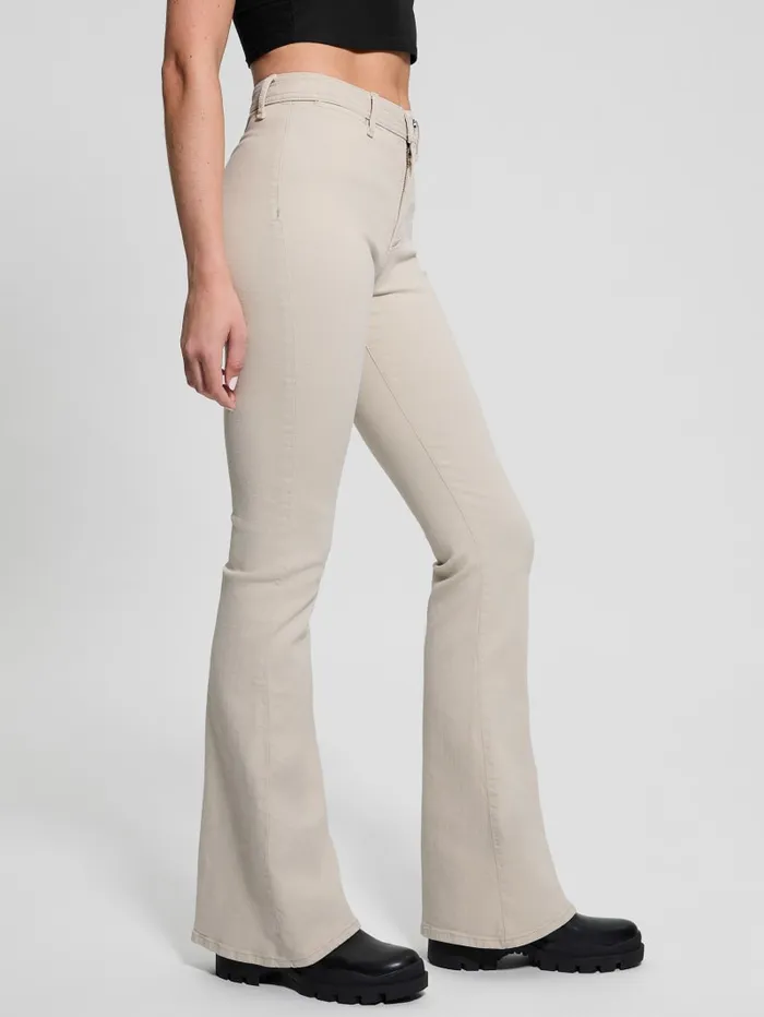 GUESS Jeans and Denim Eco Belle HighRise Flare Jeans Beige 8211 Women
