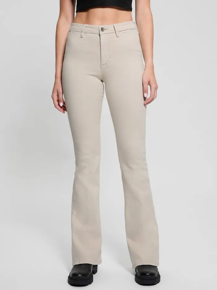 GUESS Jeans and Denim Eco Belle HighRise Flare Jeans Beige 8211 Women