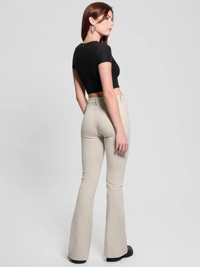 GUESS Jeans and Denim Eco Belle HighRise Flare Jeans Beige 8211 Women