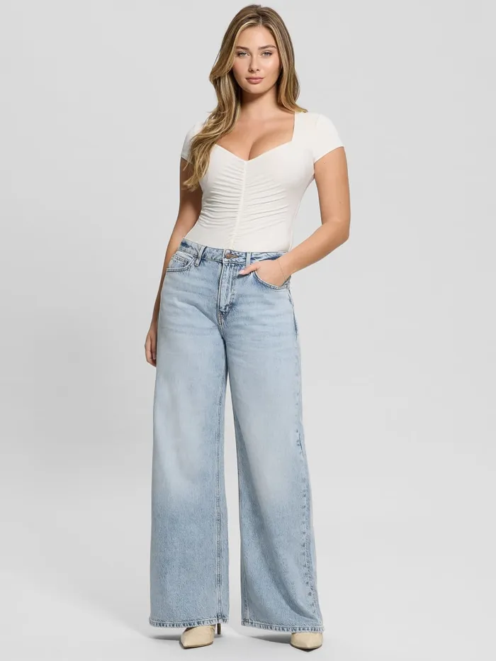 GUESS Jeans and Denim Eco Bellflower WideLeg Jeans Blue 8211 Women