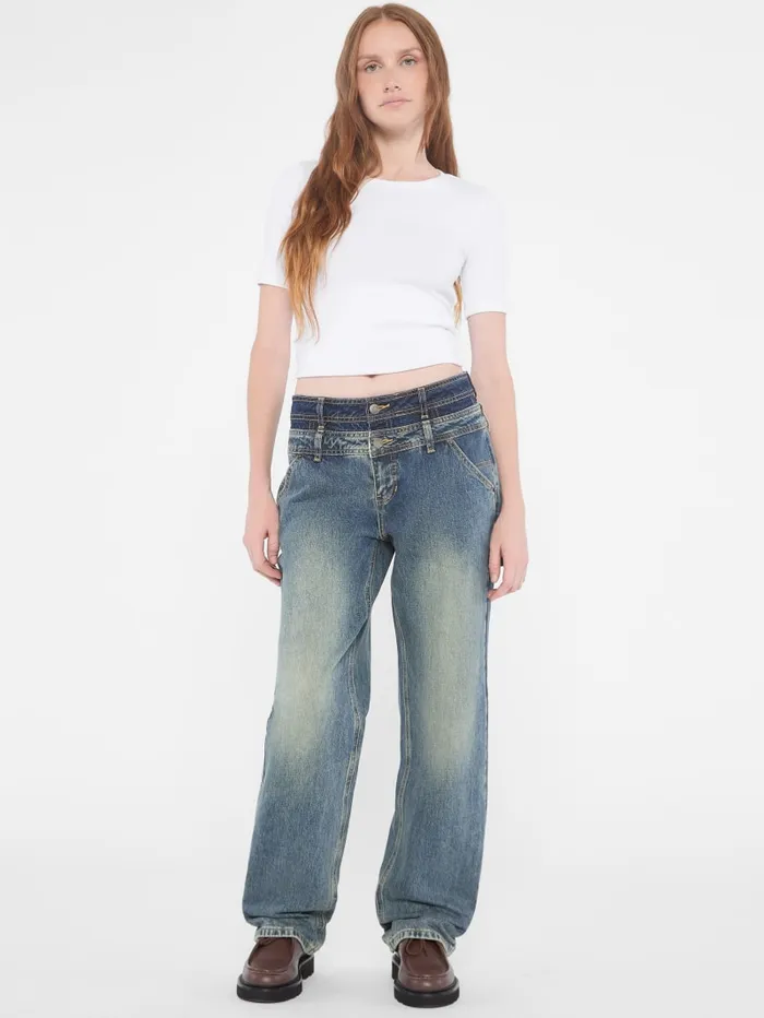 GUESS Jeans and Pants Originals Double Waistband Carpenter Jeans Blue 8211 Women