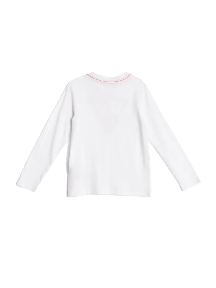 GUESS Little Boy 2 7 LongSleeve Logo Tee 27 White 8211 Kids