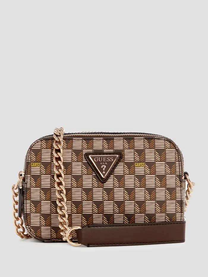 GUESS Logo Bags G Wave Camera Crossbody Brown 8211 Unisex