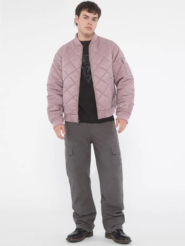 GUESS Men Originals Quilted Flight Jacket Black 8211 Men