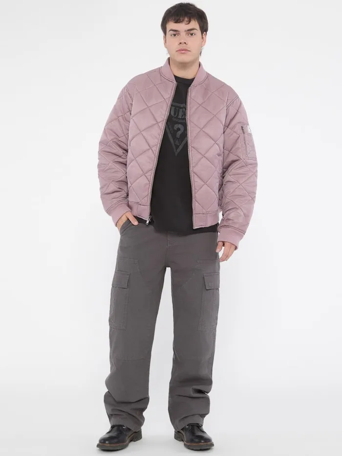 GUESS Men Originals Quilted Flight Jacket Black 8211 Men