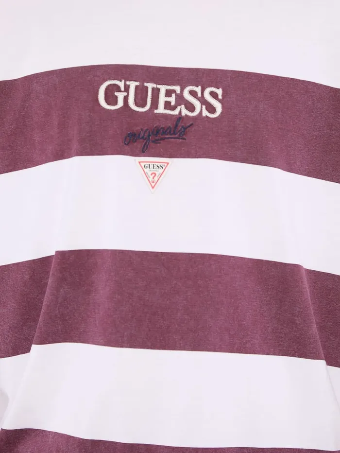 GUESS Men Originals Striped LongSleeve Tee Red 8211 Men