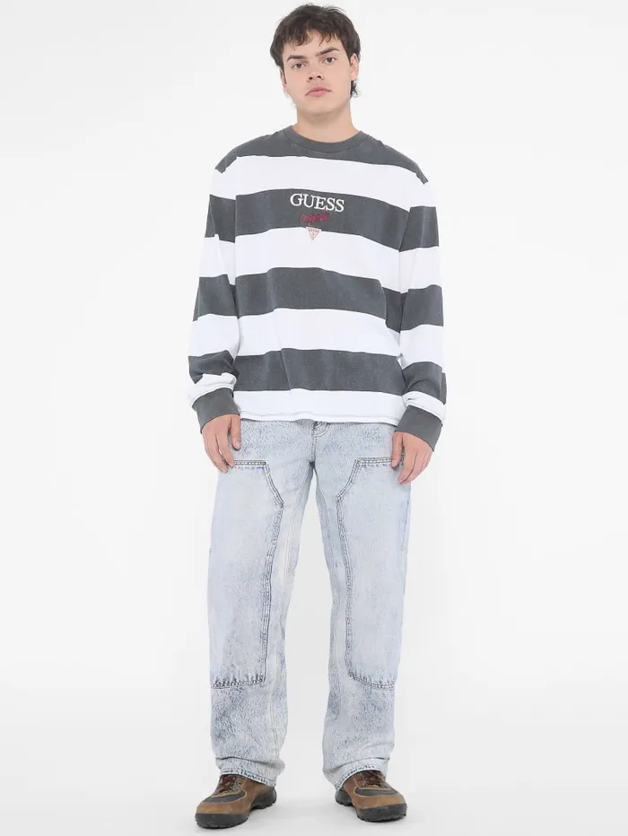 GUESS Men Originals Striped LongSleeve Tee Red 8211 Men
