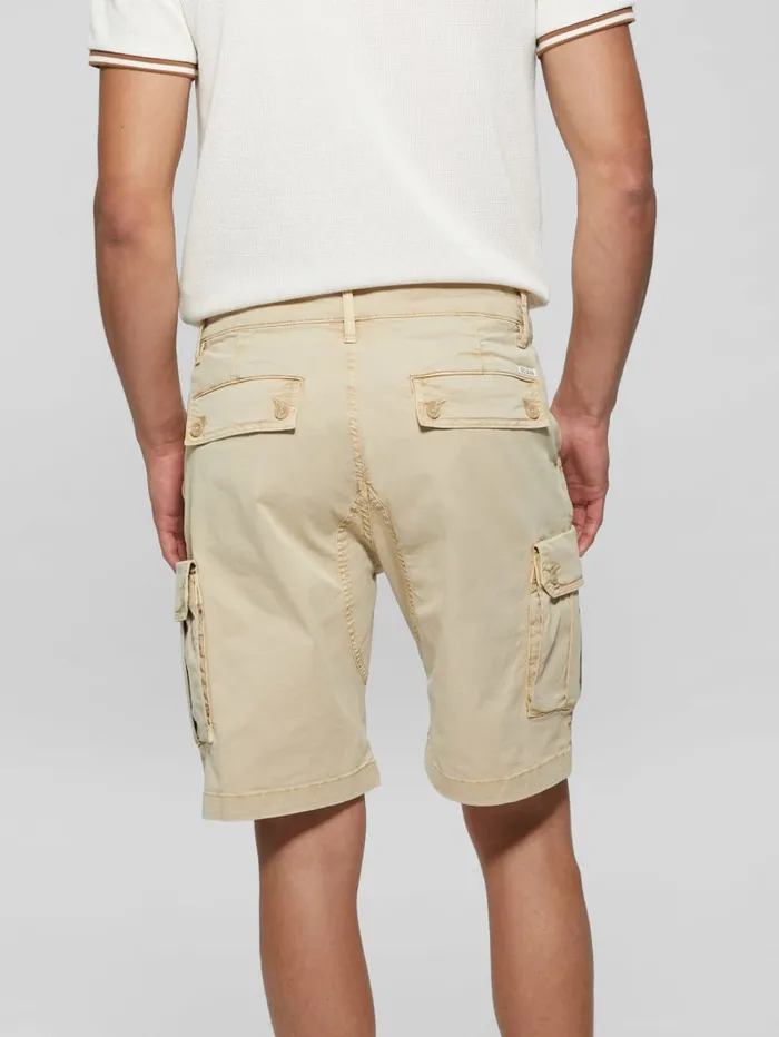 GUESS Pants and Shorts Twill Cargo Shorts Beige 8211 Men