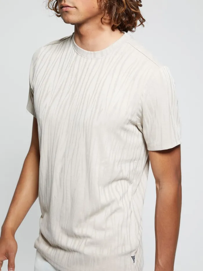GUESS Sale Abstract Granada Jacquard Tee Beige 8211 Men