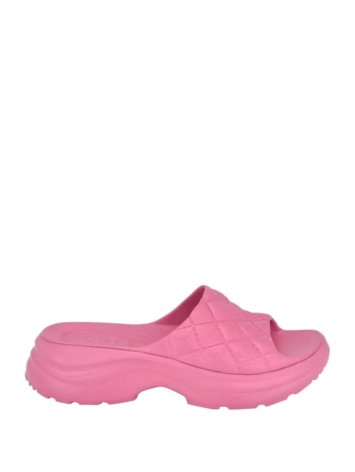 GUESS Sale Fenixy Quattro G Slides White 8211 Women