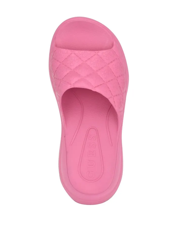 GUESS Sale Fenixy Quattro G Slides White 8211 Women