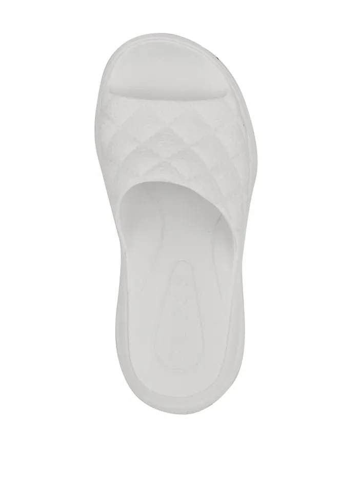 GUESS Sale Fenixy Quattro G Slides White 8211 Women