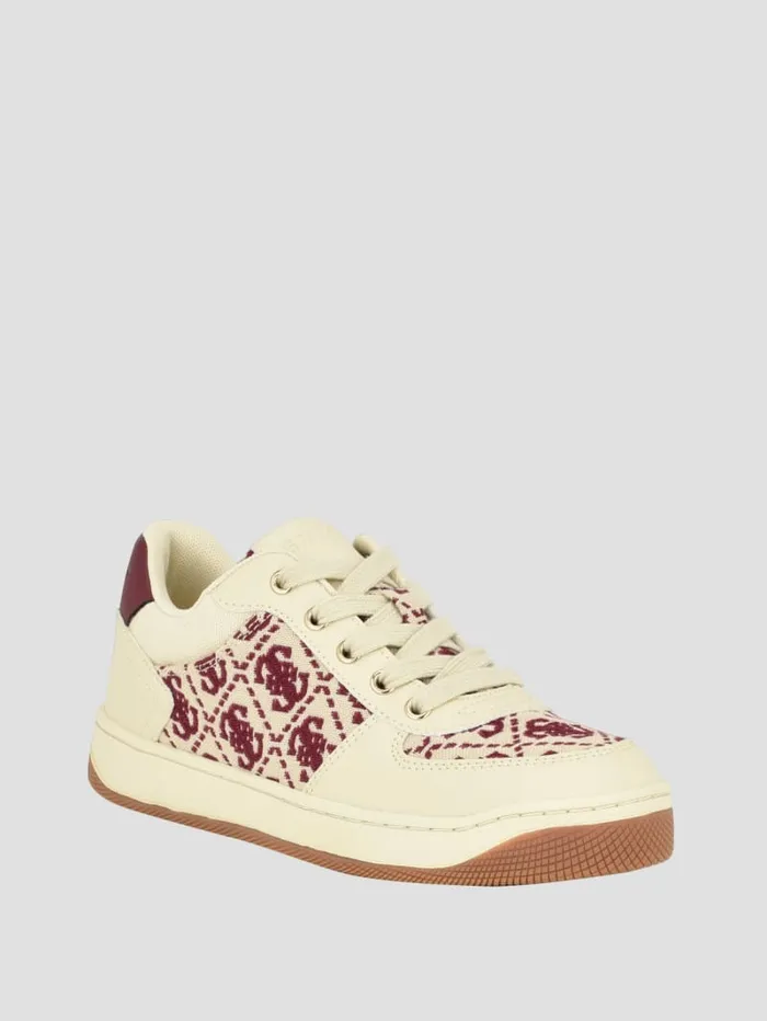 GUESS Sale Invited Jacquard Low Top Brown 8211 Women