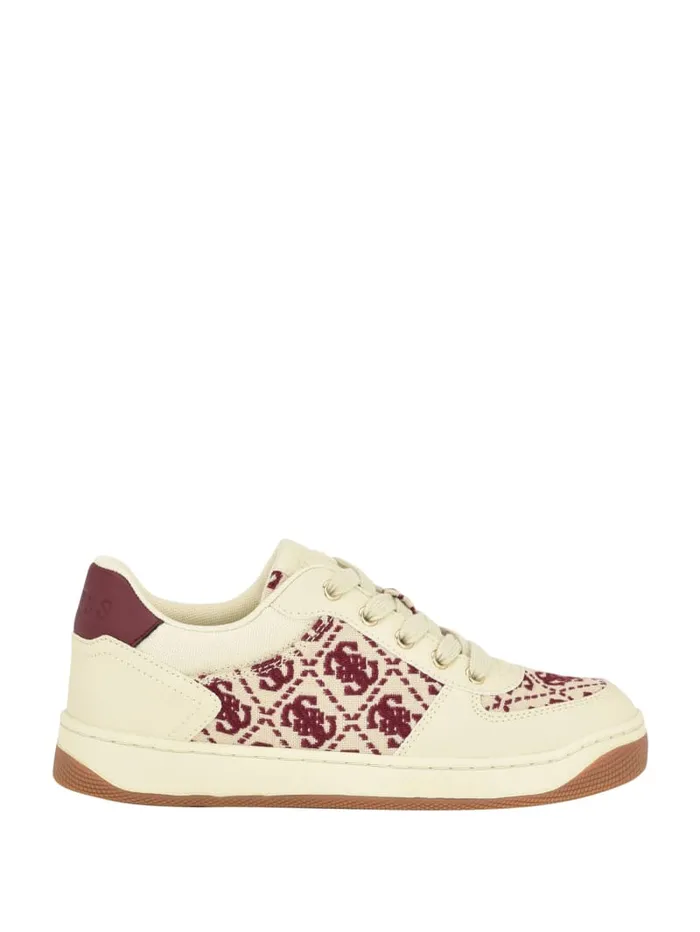 GUESS Sale Invited Jacquard Low Top Brown 8211 Women