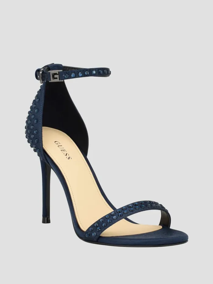 GUESS Sale Kabaile Rhinestone Heels Blue 8211 Women
