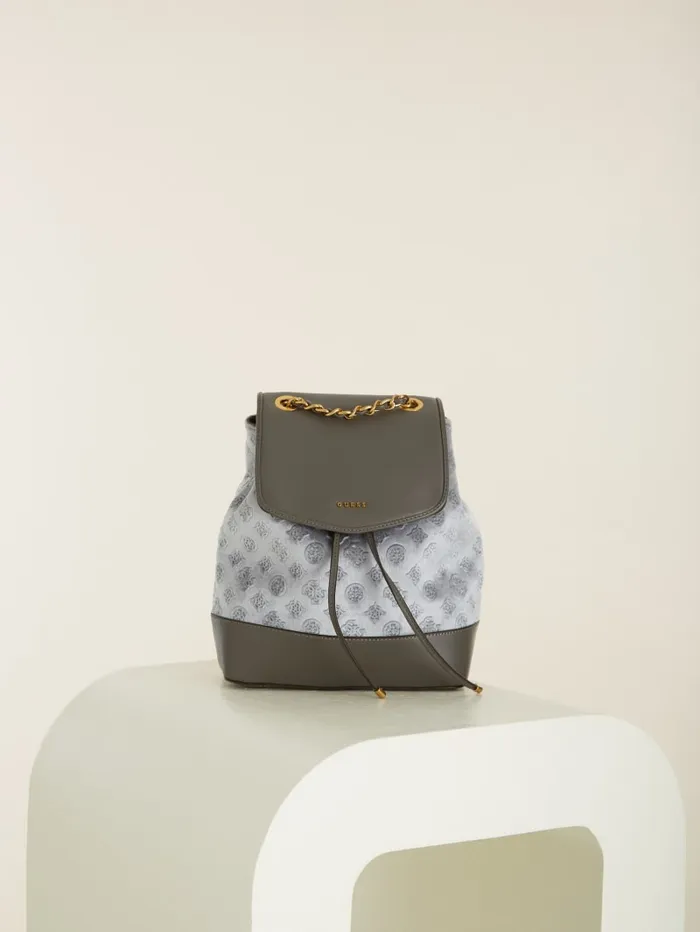 GUESS Sale Kimi Velvet Backpack Gray 8211 Women