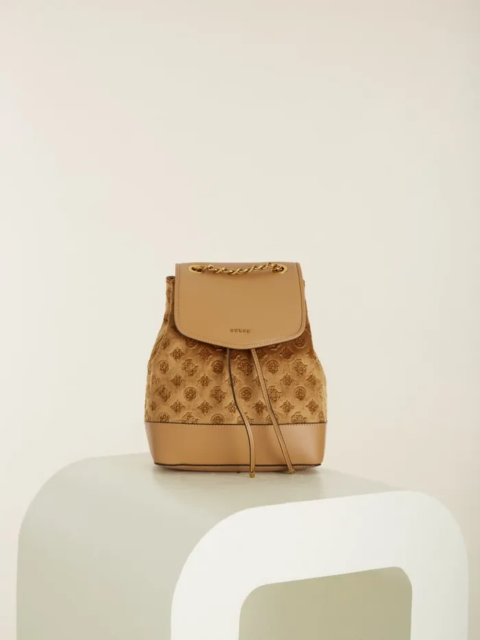 GUESS Sale Kimi Velvet Backpack Gray 8211 Women