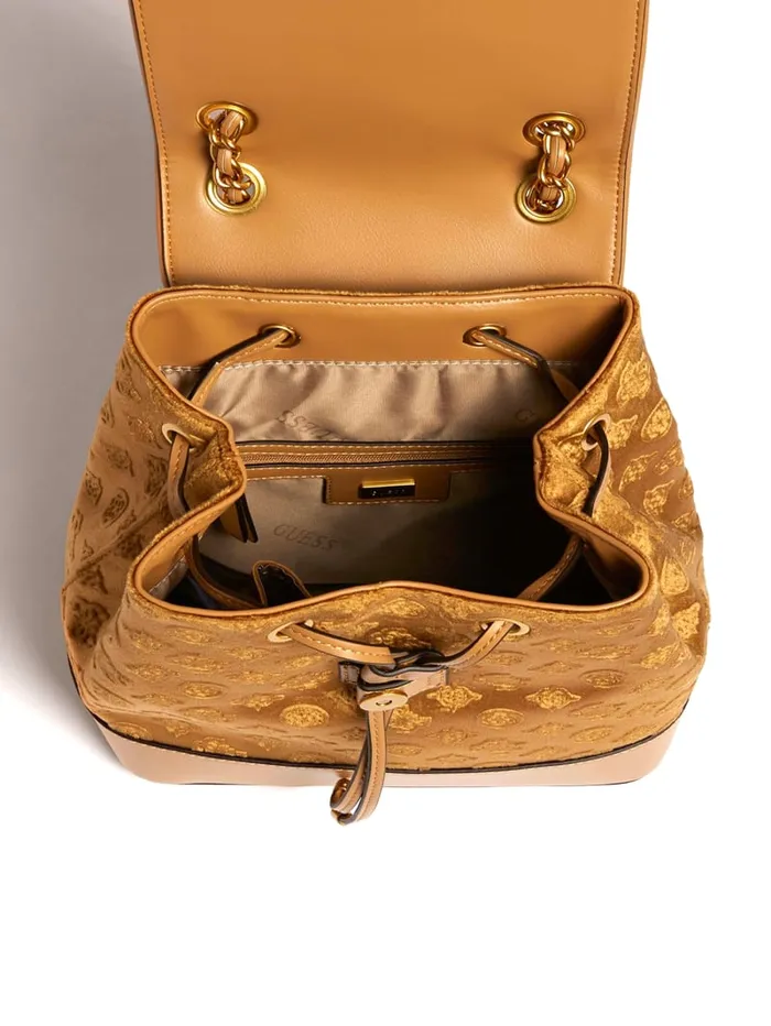 GUESS Sale Kimi Velvet Backpack Gray 8211 Women